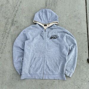 Gray vintage quicksilver zip up hoodie